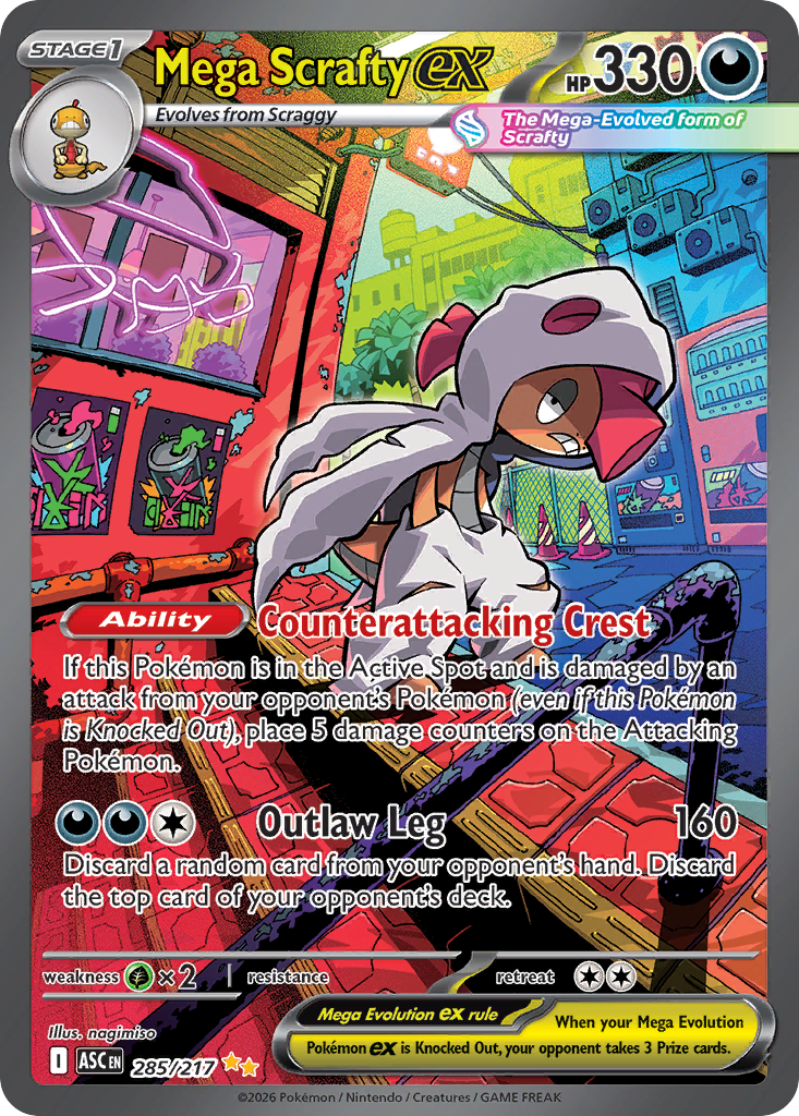 Mega Scrafty ex — ME: Ascended Heroes #285/217