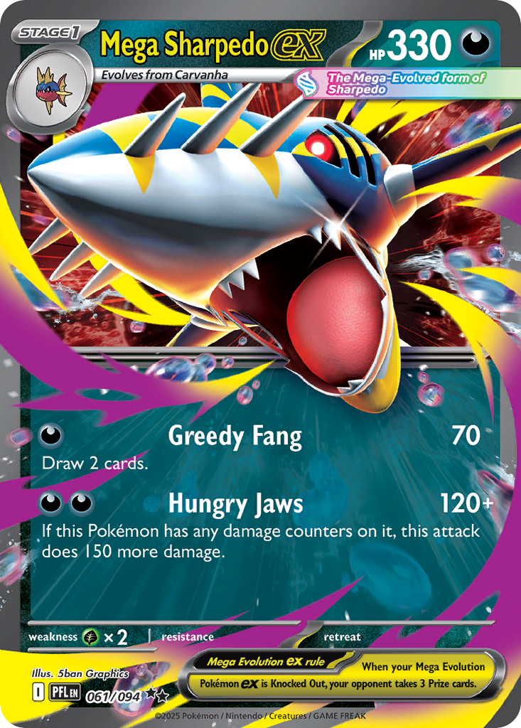 Mega Sharpedo ex — ME02: Phantasmal Flames #061/094