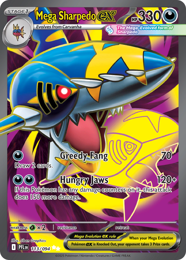 Mega Sharpedo ex — ME02: Phantasmal Flames #113/094