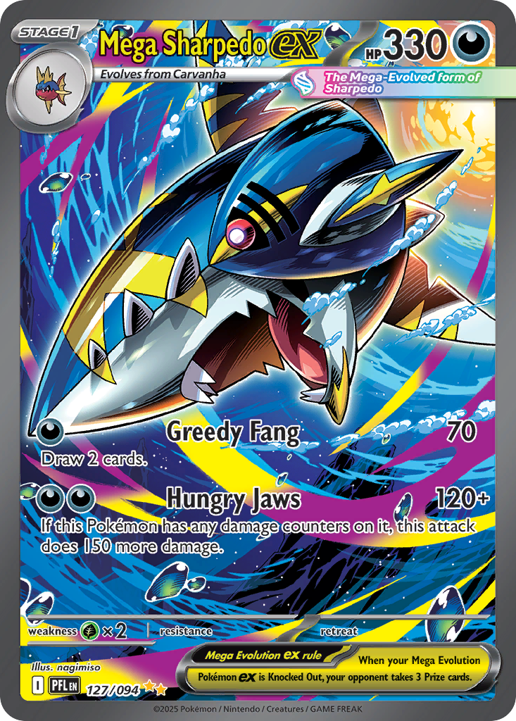 Mega Sharpedo ex — ME02: Phantasmal Flames #127/094