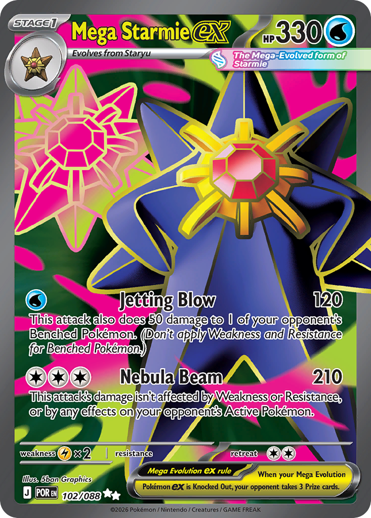 Mega Starmie ex — ME03: Perfect Order #102/088