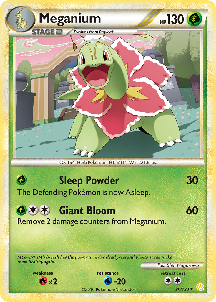 Meganium — HeartGold SoulSilver #26/123