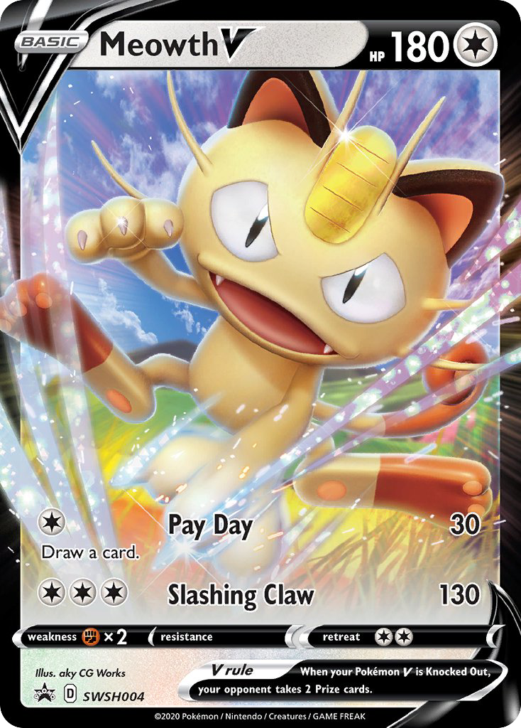 Meowth V — SWSH: Sword & Shield Promo Cards #SWSH004