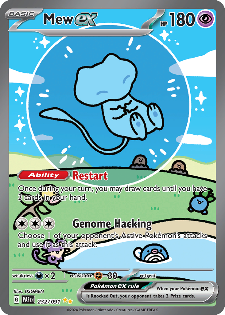 Mew ex — SV: Paldean Fates #232/091