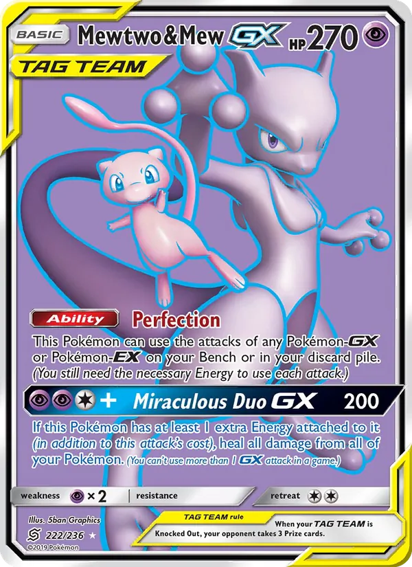 Mewtwo & Mew GX (Full Art) — SM - Unified Minds #222/236
