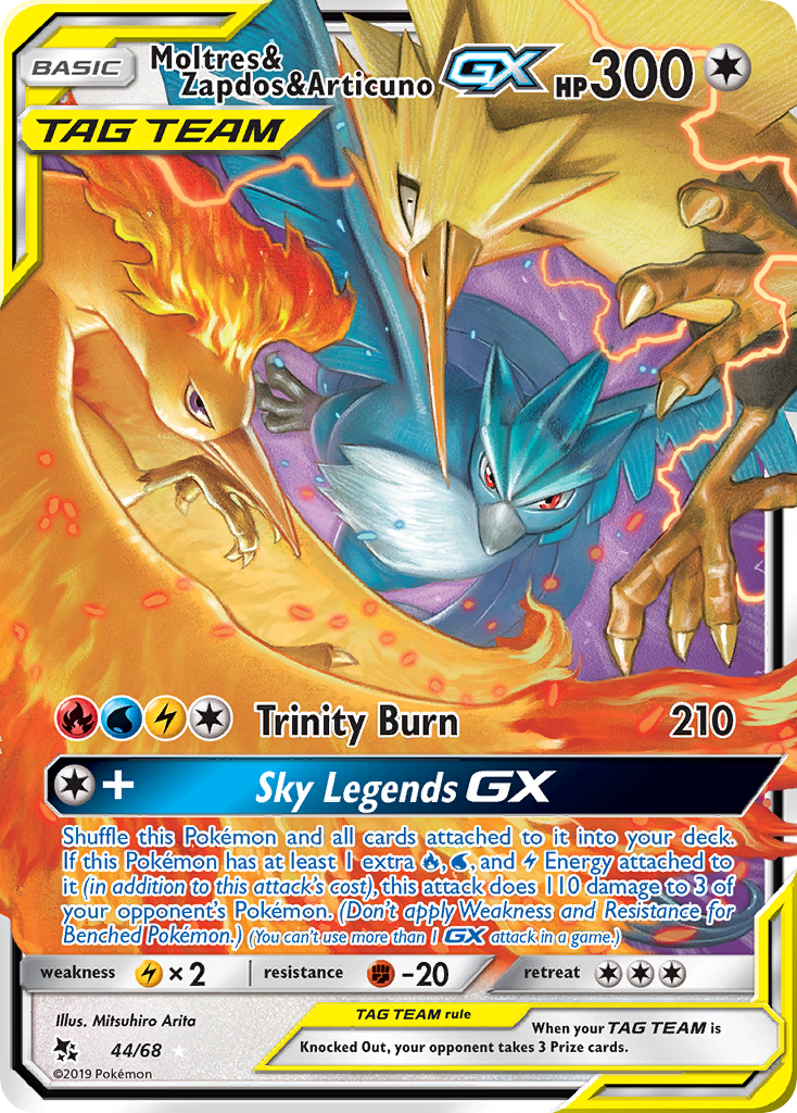 Moltres & Zapdos & Articuno GX — Hidden Fates #44/68