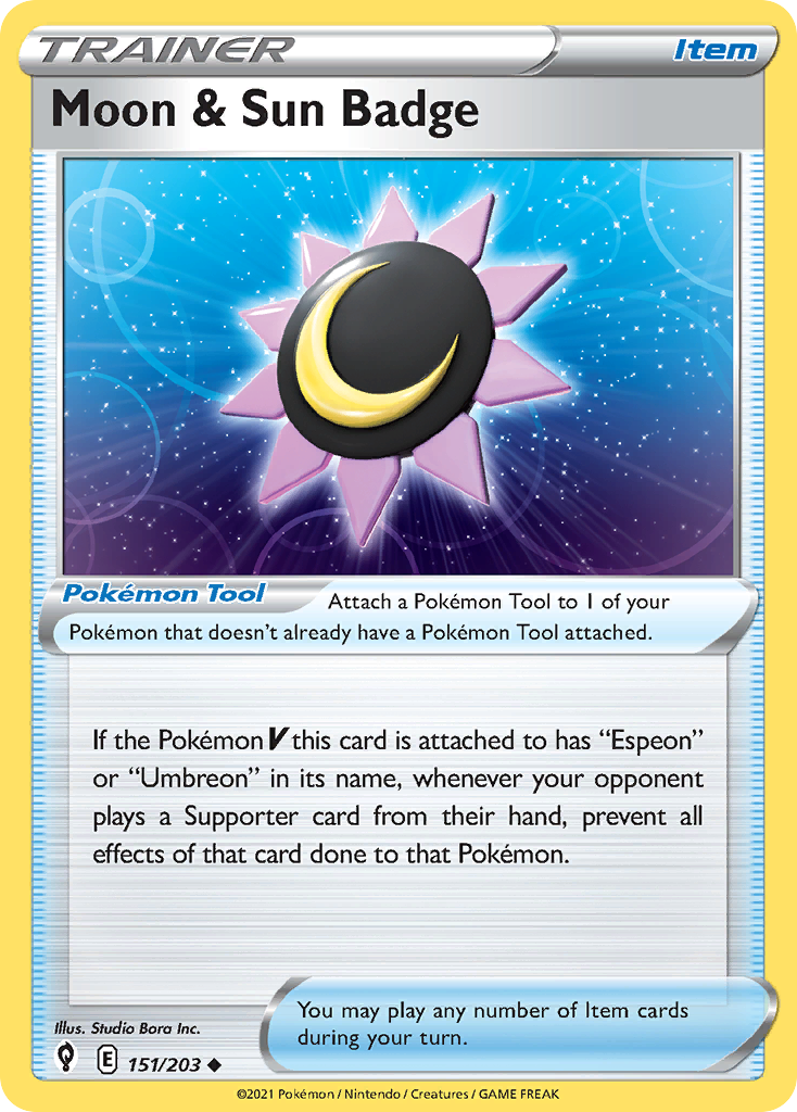 Moon & Sun Badge — SWSH07: Evolving Skies #151/203