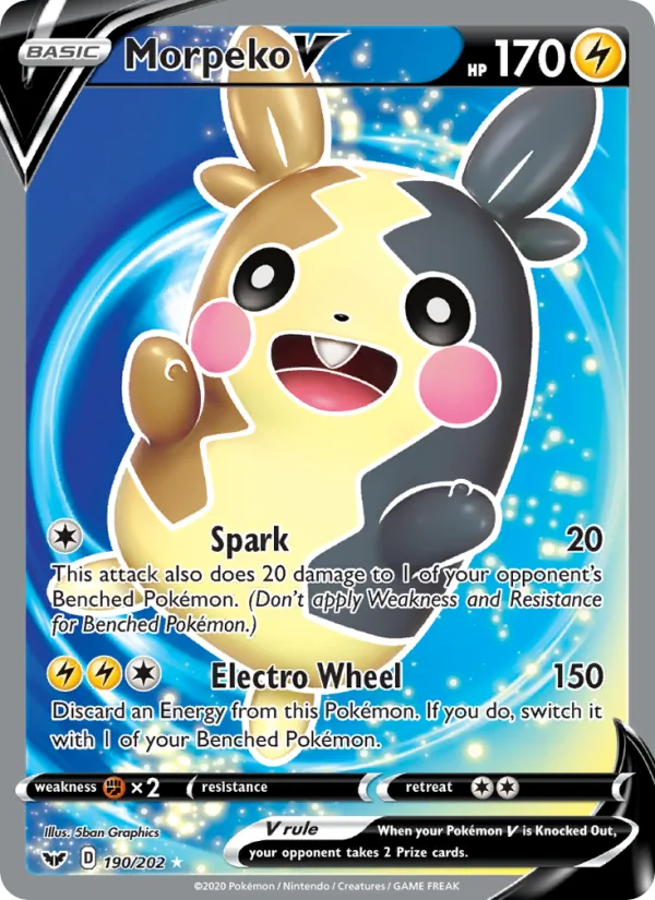 Morpeko V (Full Art) — SWSH01: Sword & Shield Base Set #190/202