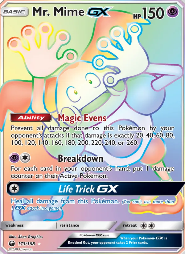 Mr. Mime GX (Secret) — SM - Celestial Storm #173/168
