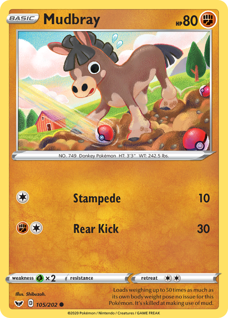 Mudbray — SWSH01: Sword & Shield Base Set #105/202
