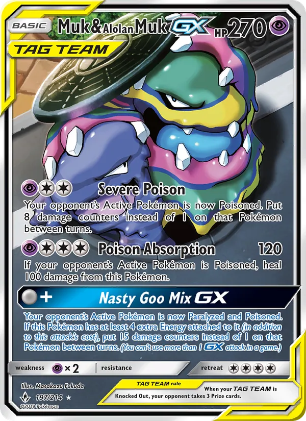 Muk & Alolan Muk GX (197) (Full Art) — SM - Unbroken Bonds #197/214