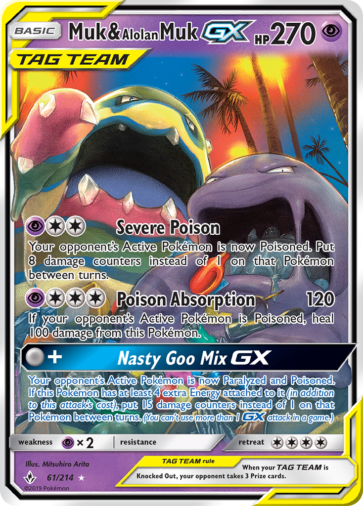 Muk & Alolan Muk GX — SM - Unbroken Bonds #61/214