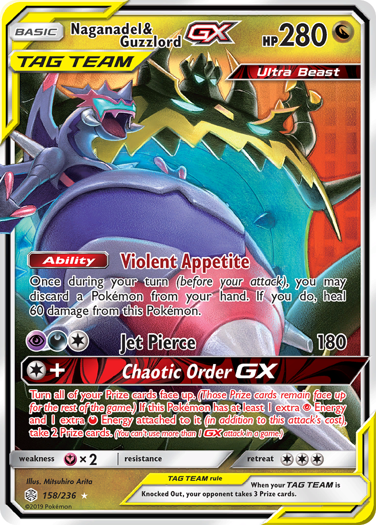 Naganadel & Guzzlord GX — SM - Cosmic Eclipse #158/236