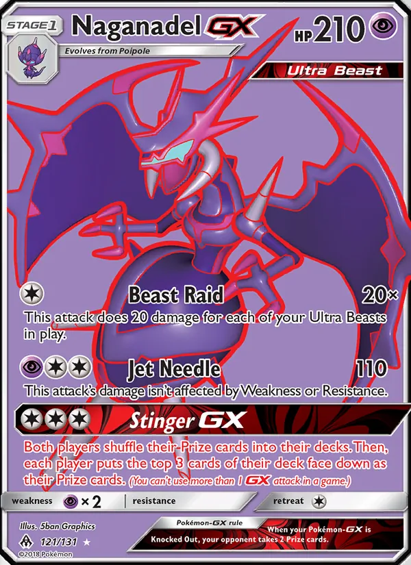 Naganadel GX (Full Art) — SM - Forbidden Light #121/131