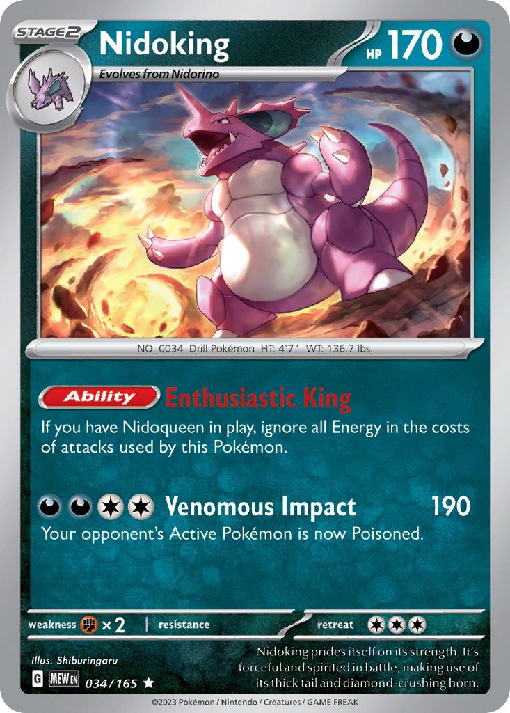 Nidoking — SV: Scarlet & Violet 151 #034/165