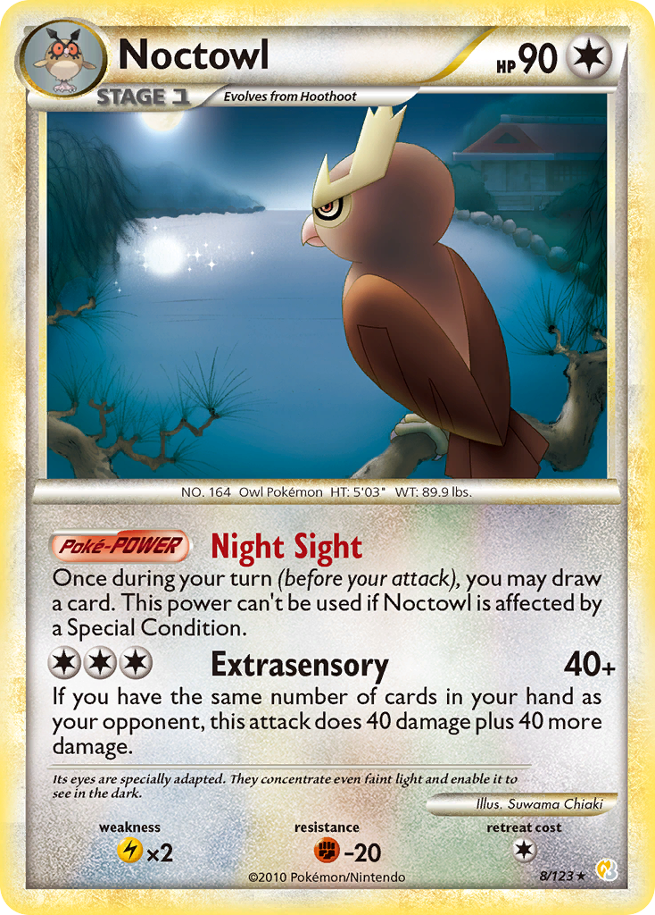Noctowl — HeartGold SoulSilver #8/123