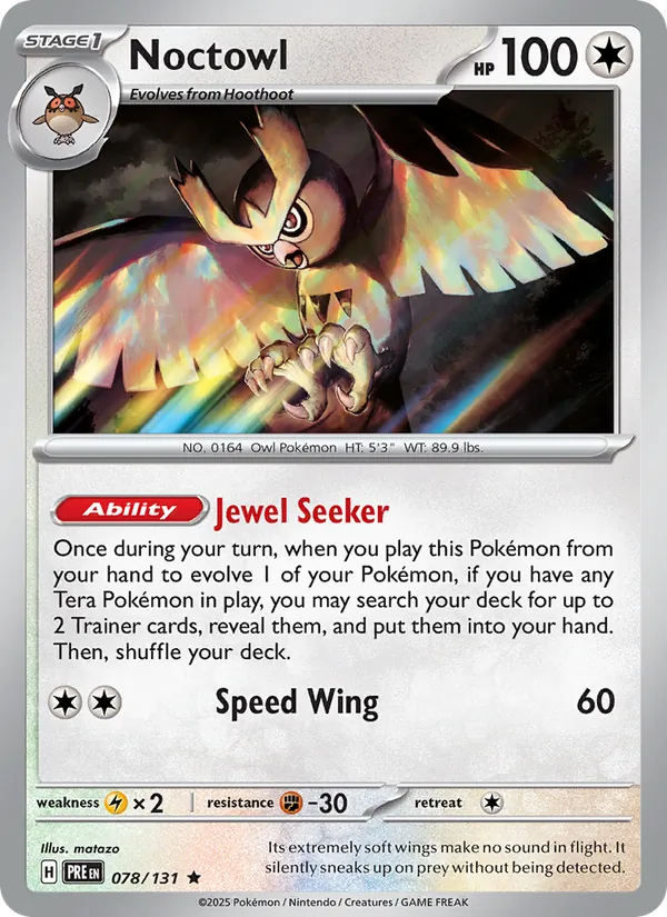 Noctowl (Master Ball Pattern) — SV: Prismatic Evolutions #078/131