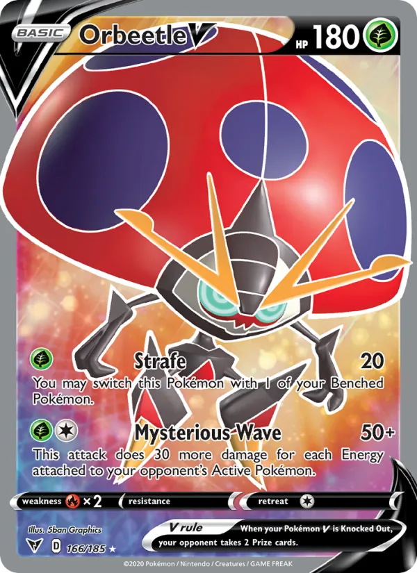 Orbeetle V (Full Art) — SWSH04: Vivid Voltage #166/185