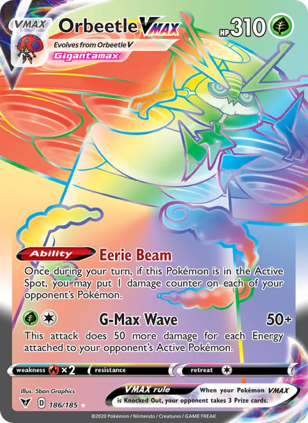 Orbeetle VMAX (Secret) — SWSH04: Vivid Voltage #186/185
