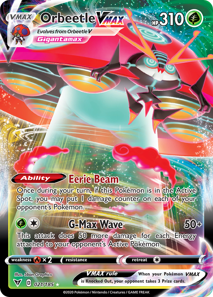 Orbeetle VMAX — SWSH04: Vivid Voltage #021/185