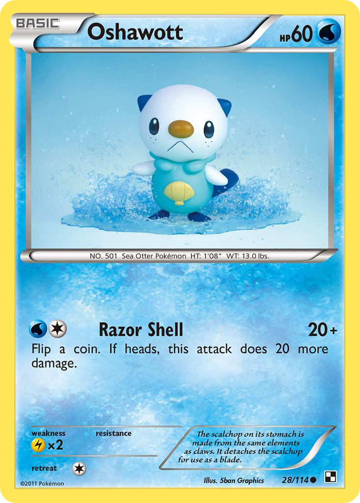 Oshawott (28) — Black and White #28/114