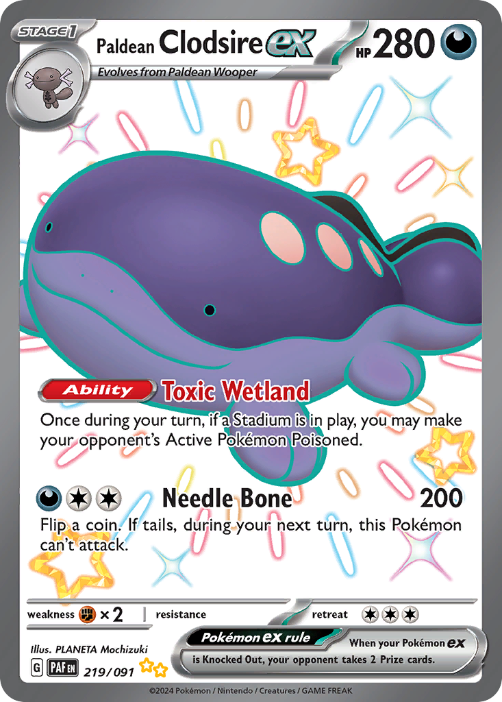 Paldean Clodsire ex — SV: Paldean Fates #219/091