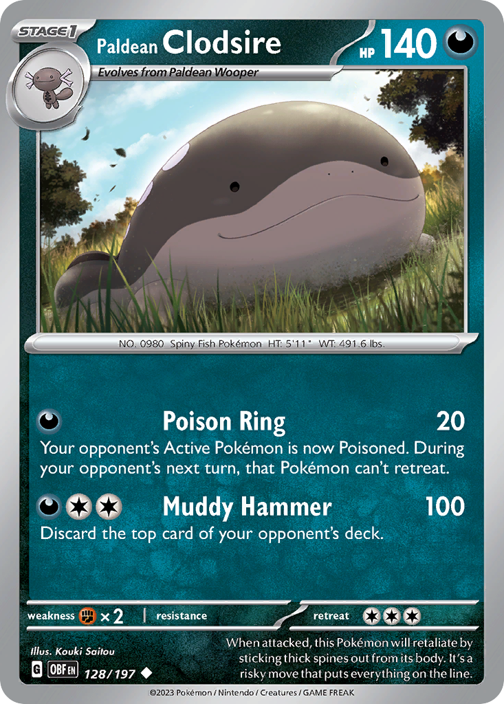 Paldean Clodsire — SV03: Obsidian Flames #128/197