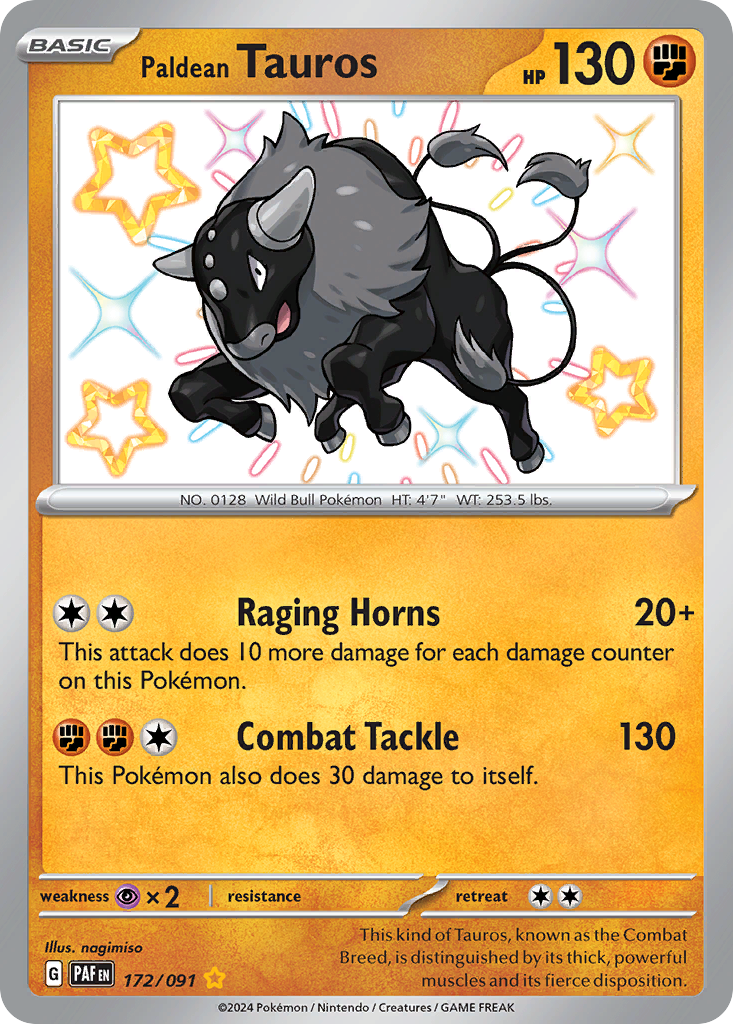 Paldean Tauros — SV: Paldean Fates #172/091