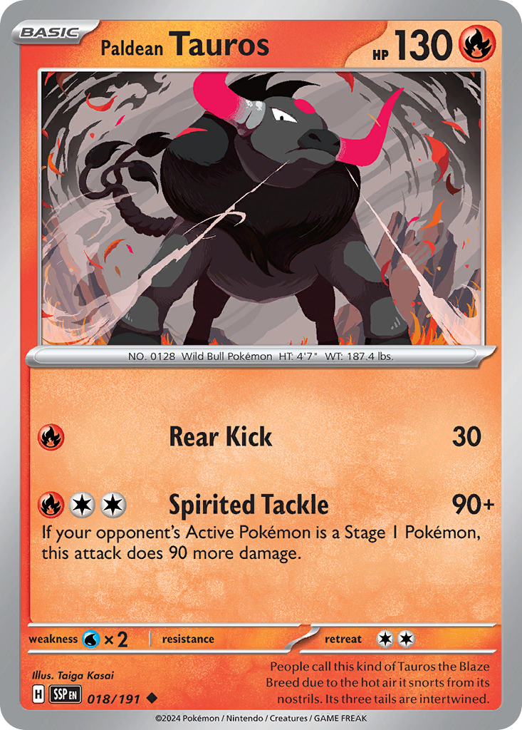Paldean Tauros — SV08: Surging Sparks #018/191