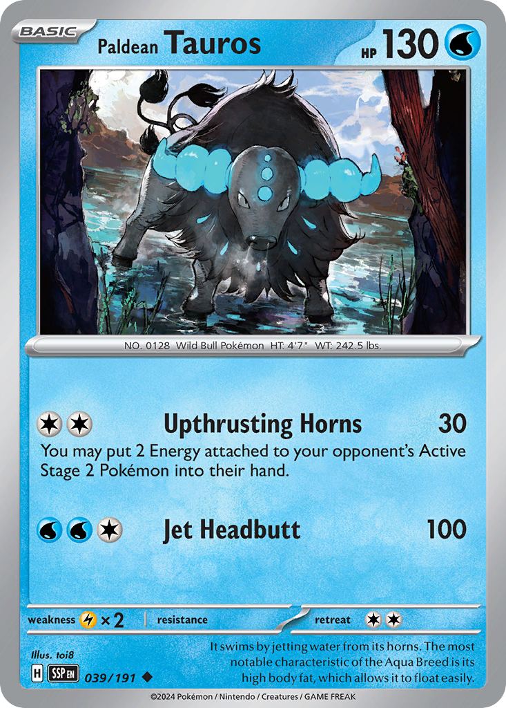 Paldean Tauros — SV08: Surging Sparks #039/191
