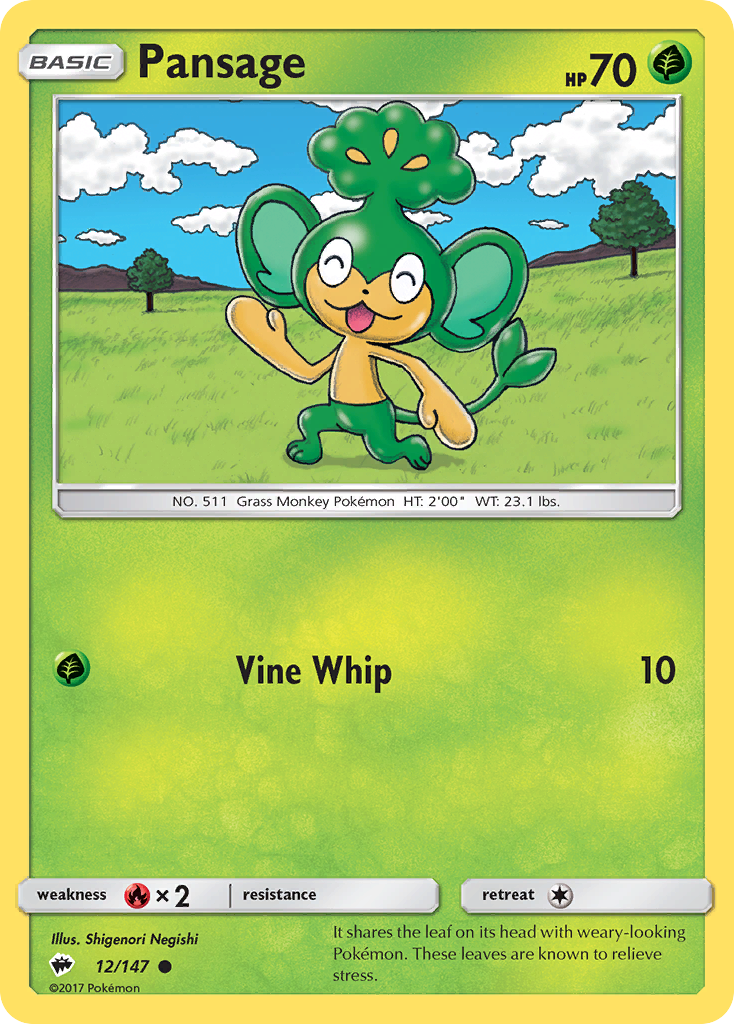 Pansage — SM - Burning Shadows #12/147