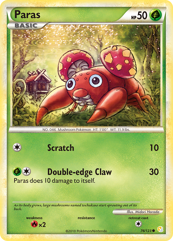 Paras — HeartGold SoulSilver #76/123