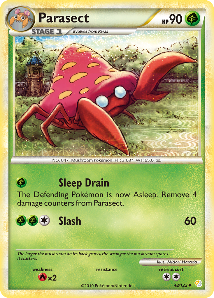 Parasect — HeartGold SoulSilver #48/123