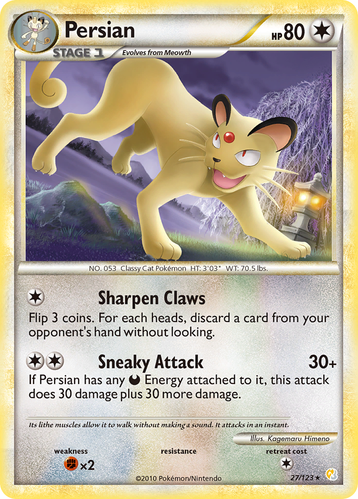 Persian — HeartGold SoulSilver #27/123