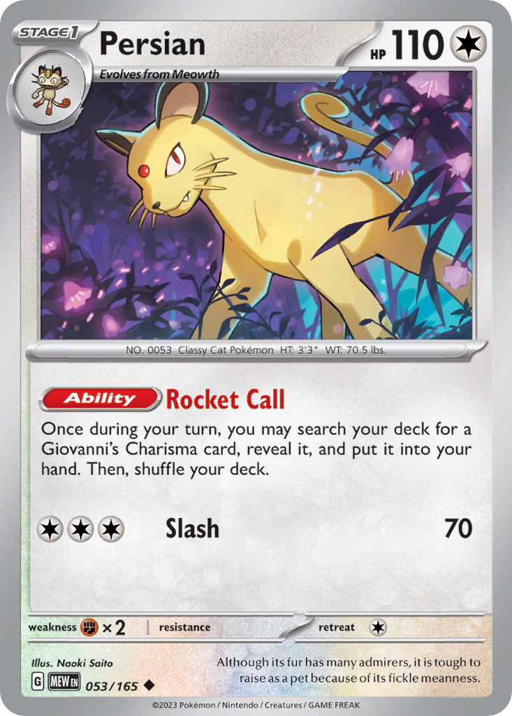 Persian — SV: Scarlet & Violet 151 #053/165