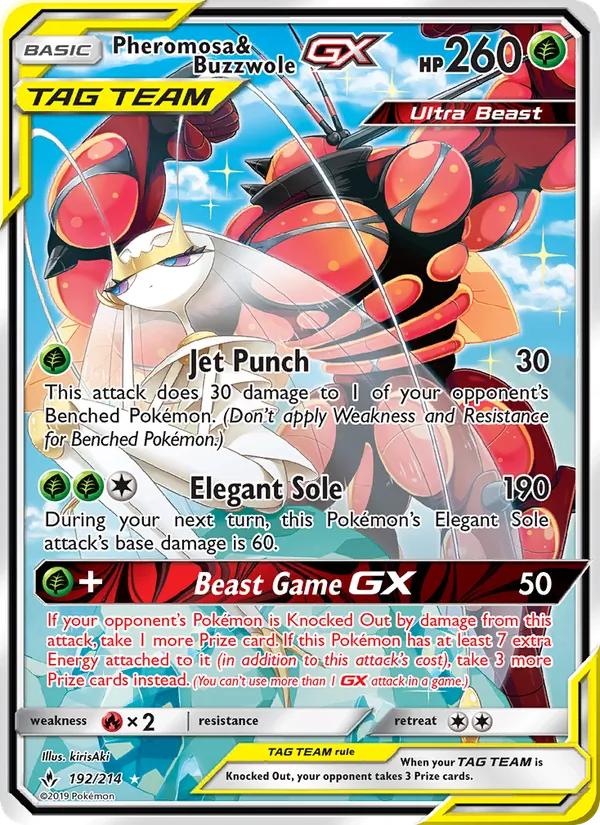 Pheromosa & Buzzwole GX (192) (Alternate Full Art) — SM - Unbroken Bonds #192/214