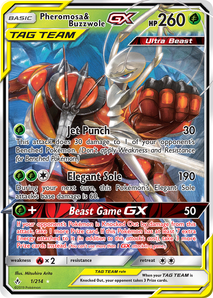 Pheromosa & Buzzwole GX — SM - Unbroken Bonds #1/214