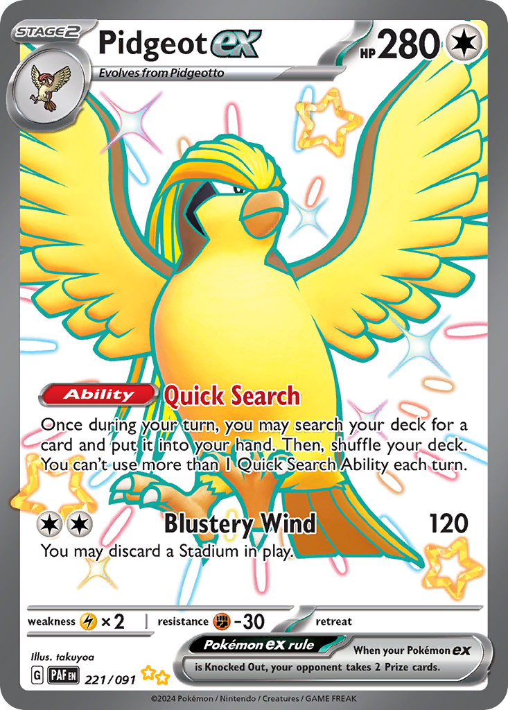 Pidgeot ex — SV: Paldean Fates #221/091