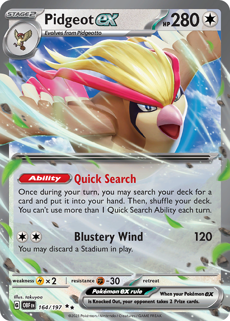 Pidgeot ex — SV03: Obsidian Flames #164/197