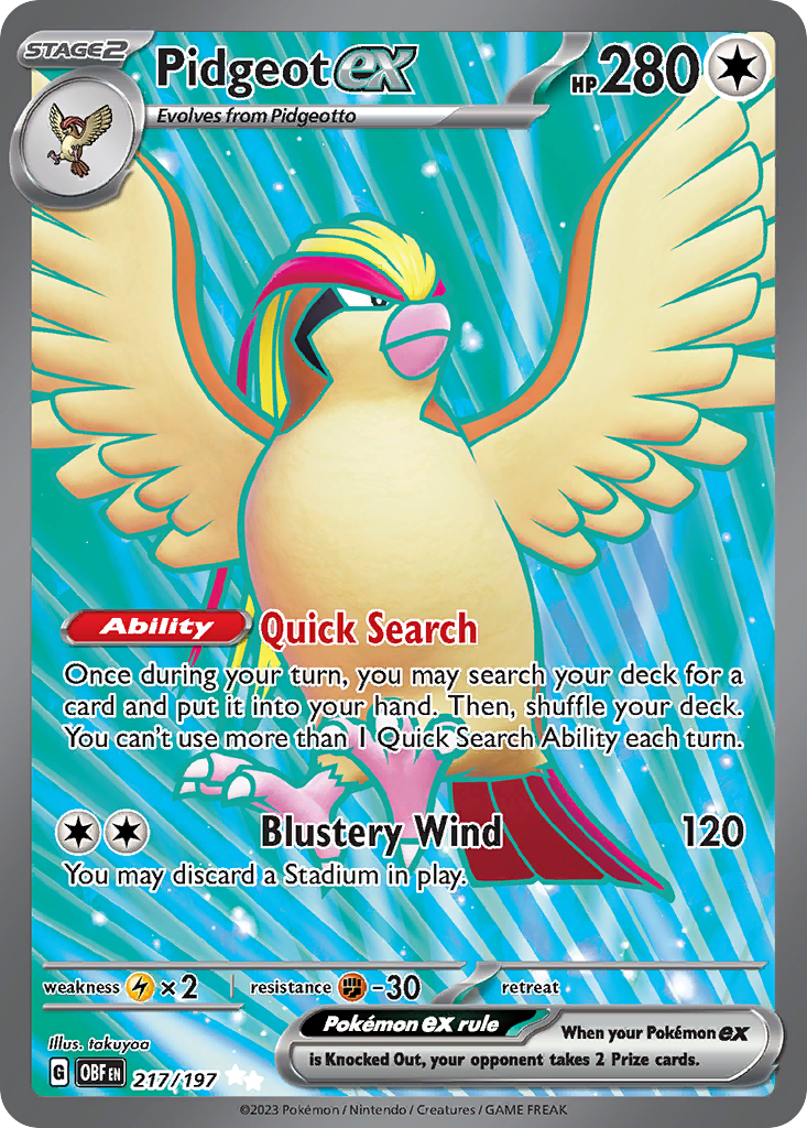 Pidgeot ex — SV03: Obsidian Flames #217/197
