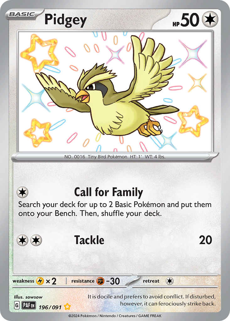 Pidgey — SV: Paldean Fates #196/091