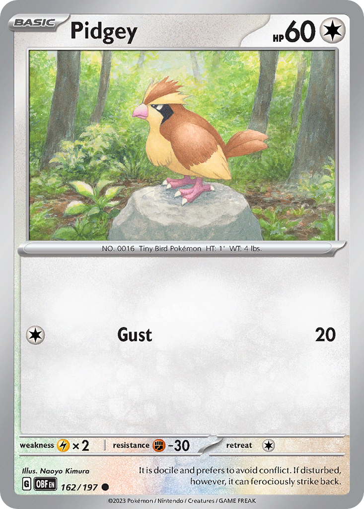 Pidgey — SV03: Obsidian Flames #162/197