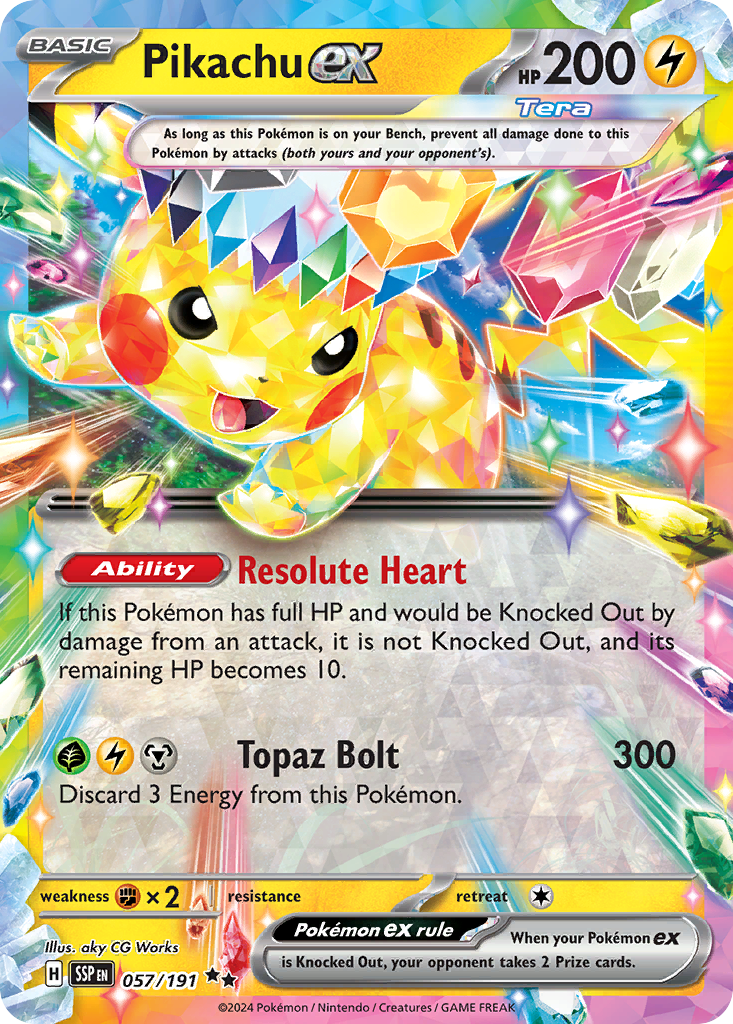 Pikachu ex — SV08: Surging Sparks #057/191