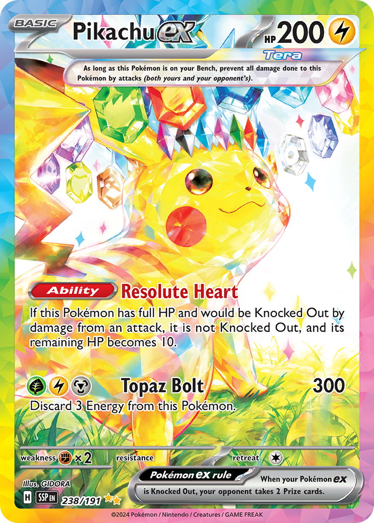Pikachu ex — SV08: Surging Sparks #238/191