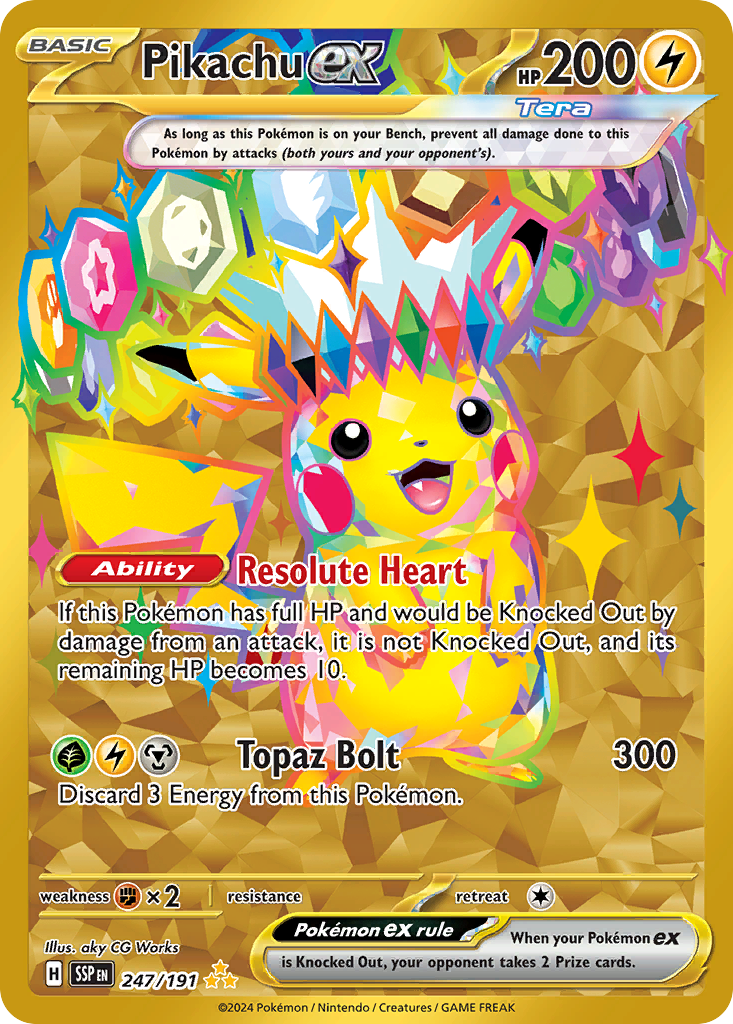 Pikachu ex — SV08: Surging Sparks #247/191