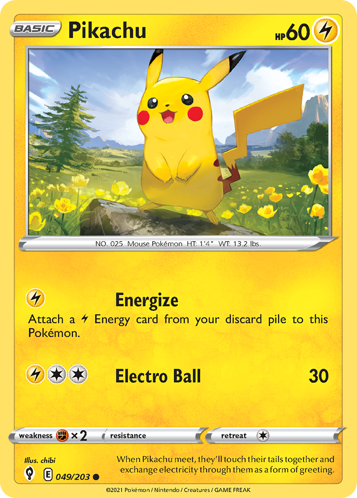 Pikachu — SWSH07: Evolving Skies #049/203