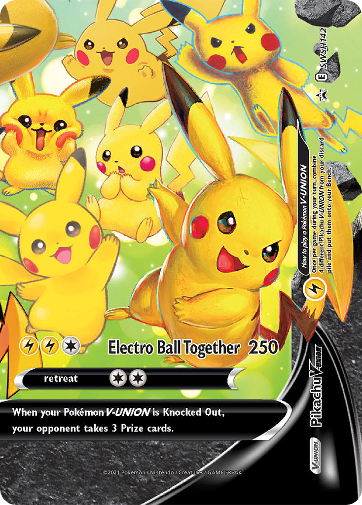 Pikachu V-Union — SWSH: Sword & Shield Promo Cards #SWSH142