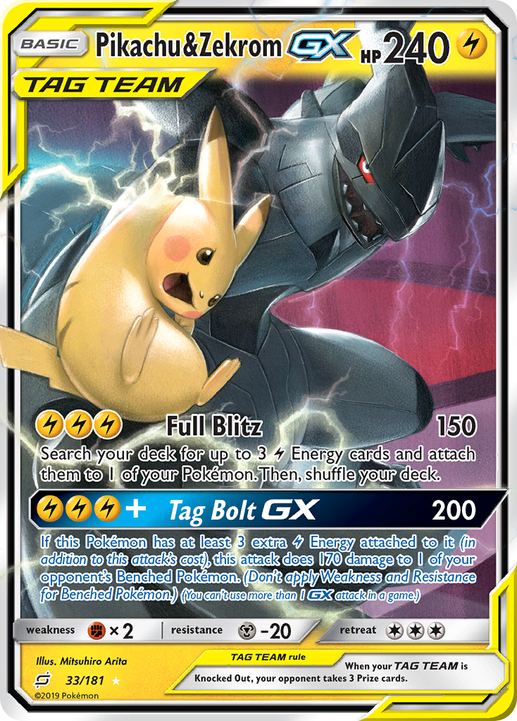 Pikachu & Zekrom GX — SM - Team Up #33/181
