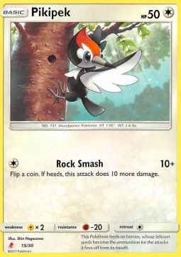 Pikipek — SM Trainer Kit: Lycanroc & Alolan Raichu #15/30