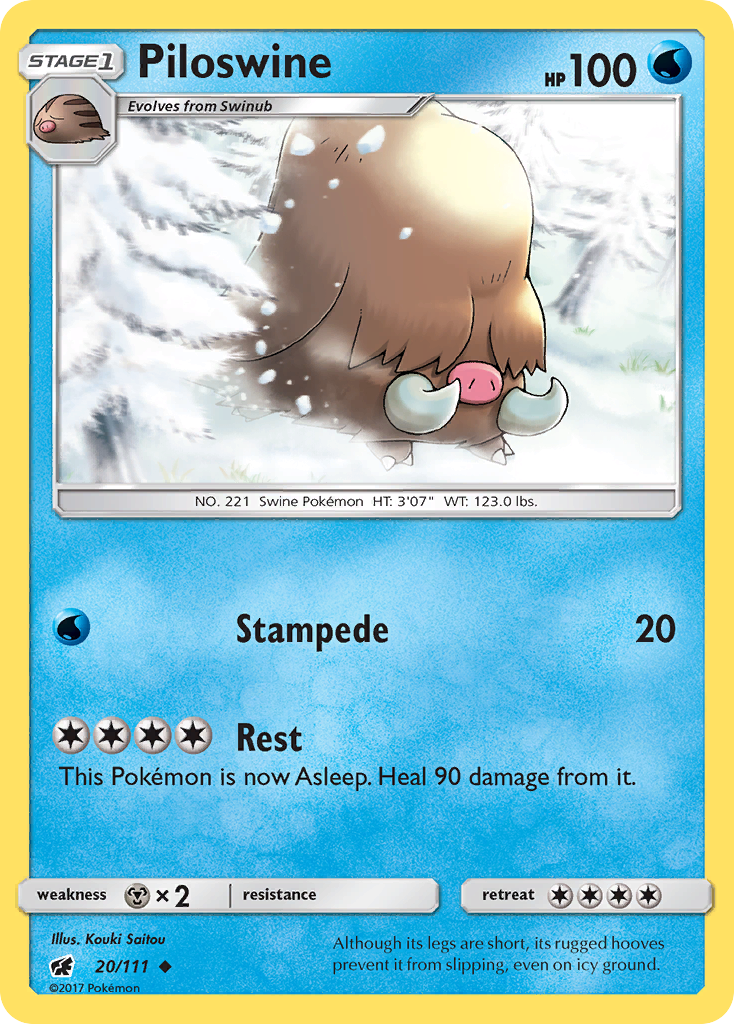 Piloswine — SM - Crimson Invasion #20/111